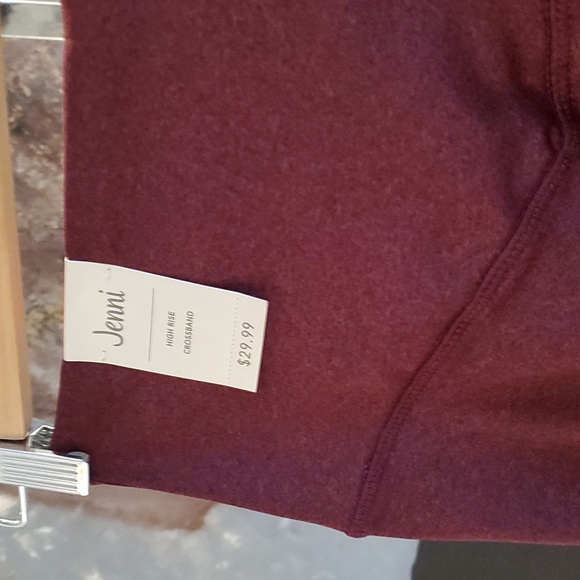 NWT Jenni Full Length Leggings Cross Band Front Plum Wine Women XS - Picture 5 of 12